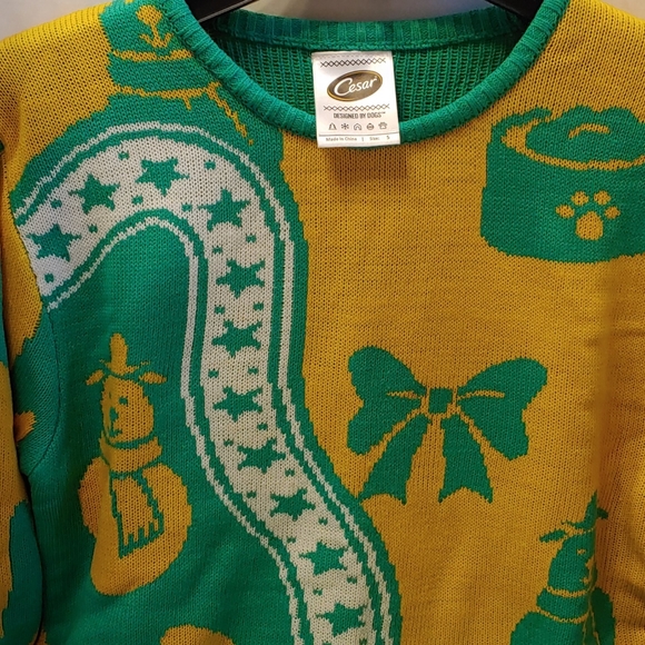 . HUMANSweaterS.Dog Sweater. M Green&YEllow. 2 SWEATERS.  SALE - Picture 2 of 5